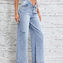 Essnce Jeans unicolor de pierna ancha