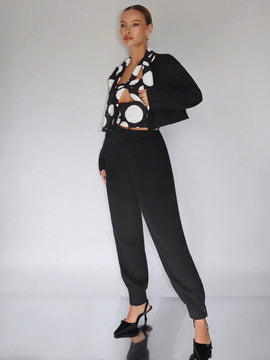 Neu Pantalones con fruncido con boton bajo