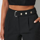 Pantalones zanahoria con bolsillo oblicuo liso