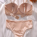 Conjunto de lenceria unicolor con aro