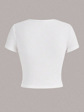 ICON Camiseta crop con estampado de figura