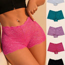 5 piezas Boyshorts con encaje floral ribete en abanico