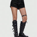 ROMWE Grunge Punk Shorts en mezclilla con estampado de paisley