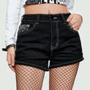 ROMWE Grunge Punk Shorts en mezclilla con estampado de paisley