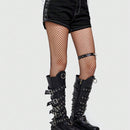 ROMWE Grunge Punk Shorts en mezclilla con estampado de paisley