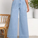 LUNE Jeans con parche de bolsillo de pierna ancha