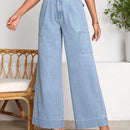 LUNE Jeans con parche de bolsillo de pierna ancha