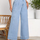 LUNE Jeans con parche de bolsillo de pierna ancha