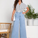 LUNE Jeans con parche de bolsillo de pierna ancha