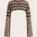 EZwear Jersey de space dye de hombros caidos super crop sin top de tirantes