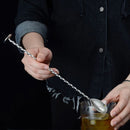 Cuchara Mezcladora de Acero Inoxidable con Mango Largo - Patrón Elegante en Espiral, Perfecta para Cócteles y Bebidas, Ideal para Bares y Restaurantes