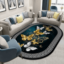 1pc Alfombra de estilo chino antideslizante y lavable, decoración de salón de lujo ligero Alfombra grande de área, poliéster 100.00% Hecha a máquina con respaldo de vinilo Pila baja Uso interior