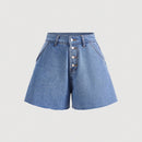 MOD Shorts en mezclilla con boton de pierna ancha