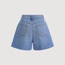 MOD Shorts en mezclilla con boton de pierna ancha