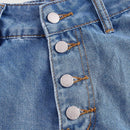 MOD Shorts en mezclilla con boton de pierna ancha