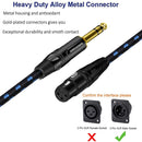 Cable de Audio Balanceado DREMAKE Premium de XLR a 1/4" - Bañado en Oro, Interconexión de Señal Sin Ruido para Micrófonos, Amplificadores y Más - Disponible en Múltiples Longitudes