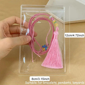 50/100 bolsas transparentes con cierre hermético de PVC, bolsas para joyería, resistentes al polvo y la oxidación, para guardar aretes, anillos, collares, pulseras, dijes y artículos pequeños, 2 tamaños a elegir (Cajas y organizadores de joyería)