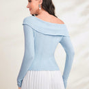 Modely Jersey de hombros descubiertos tejido de canale