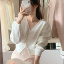 Dazy cardigan de botones de color liso para mujer, informal para uso diario, otono