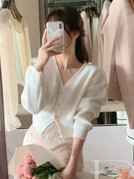 Dazy cardigan de botones de color liso para mujer, informal para uso diario, otono