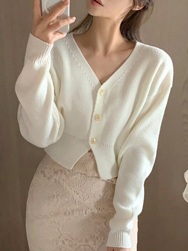 Dazy cardigan de botones de color liso para mujer, informal para uso diario, otono
