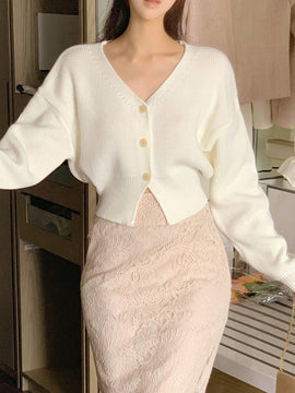 Dazy cardigan de botones de color liso para mujer, informal para uso diario, otono