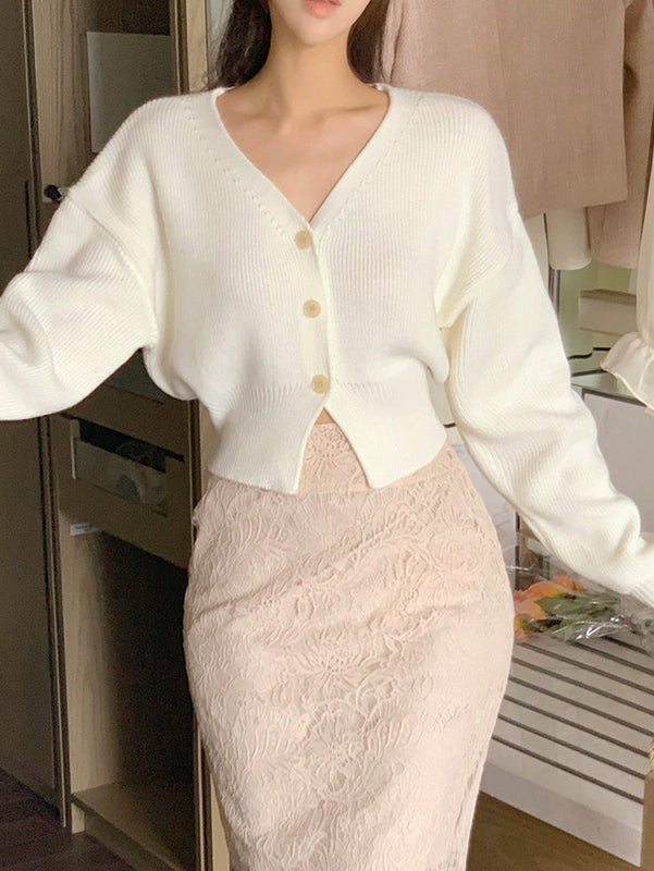 Dazy cardigan de botones de color liso para mujer, informal para uso diario, otono