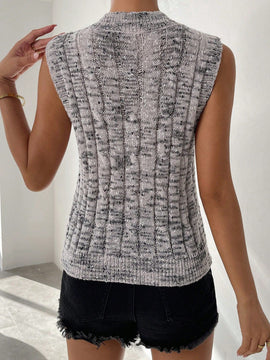 Essnce Chaleco de punto de space dye de cuello V