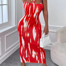 Slayr Vestido ajustado con estampado de pincelada