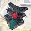 3 paquetes Ropa Interior Breve Con Lazo De Encaje De Contraste En La Parte Delantera