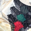 3 paquetes Ropa Interior Breve Con Lazo De Encaje De Contraste En La Parte Delantera