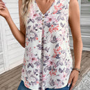 Camisa sin manga con estampado floral
