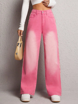 PETITE Jeans con corazon cinta lateral de pierna ancha