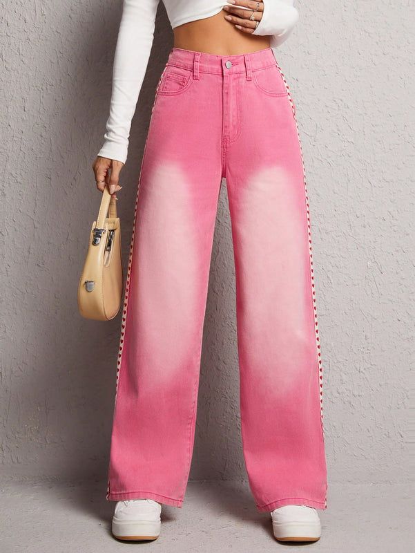 PETITE Jeans con corazon cinta lateral de pierna ancha