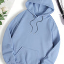Ezwear sudadera con capucha forrada termica con bolsillo tipo canguro, cordon y estampado de lema y flores: disfrute de las pequenas cosas