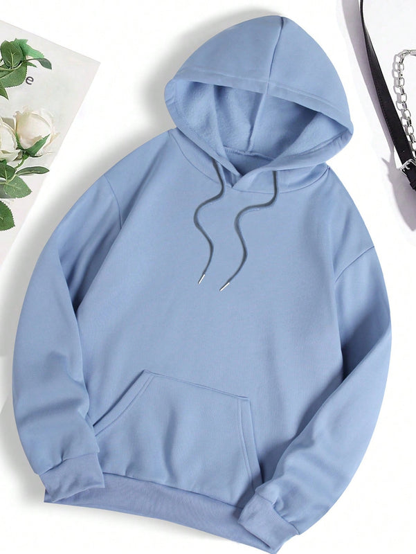 Ezwear sudadera con capucha forrada termica con bolsillo tipo canguro, cordon y estampado de lema y flores: disfrute de las pequenas cosas
