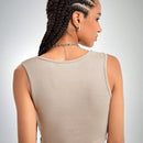 Top tank de cuello cuadrado fruncido