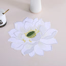 Camino de Mesa Bordado con Flores de Loto Elegante - Rojo Vivo, Blanco, Naranja, Rosa, Verde Mantel de Poliéster para Navidad, Fiestas, Bodas y Decoración del Hogar (15x15cm/30x30cm/35x35cm), Decoración Navideña
