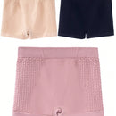 3 piezas Boyshorts unicolor con abertura