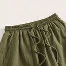 Pantalones sueltos de pierna ancha de color solido para mujer con dobladillo fluido, estilo casual