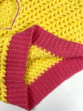 EZwear Chaleco de punto con patron de corazon con abertura ribete en contraste