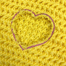 EZwear Chaleco de punto con patron de corazon con abertura ribete en contraste