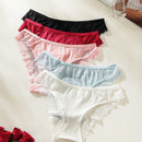 5 Piezas Contraste De Encaje Ribete De Punto Panty Lenceria