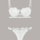 Set de lenceria con tanga neon con encaje floral con aro O con aro