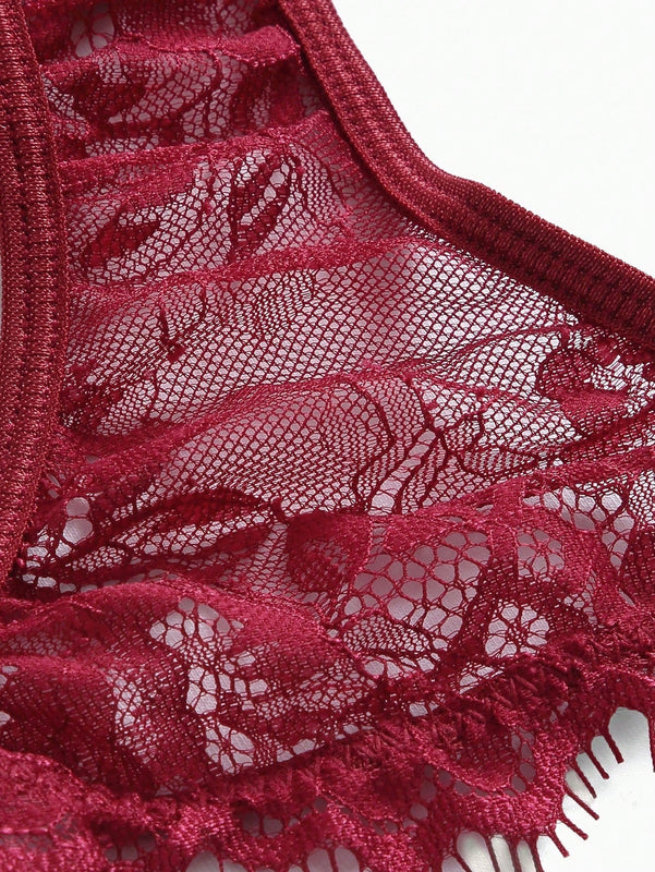 Conjunto De 2 Piezas De Ropa Interior De Encaje Para Mujeres (con Varilla)