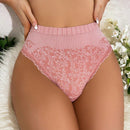 Ropa Interior De Encaje Floral De Cintura Alta