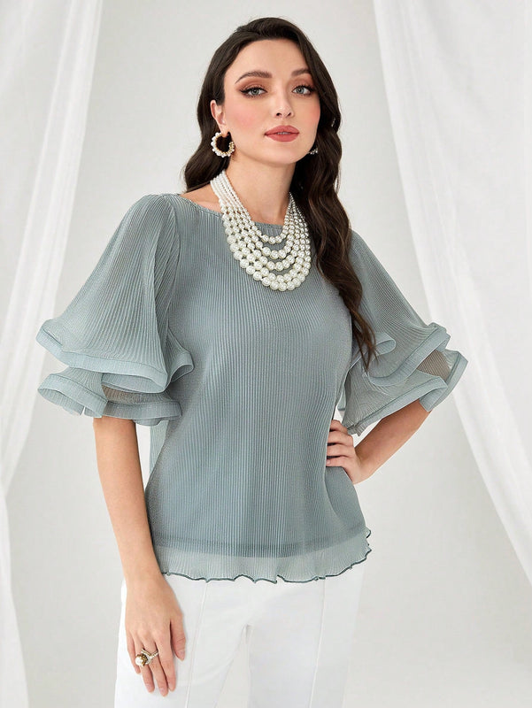 Modely Blusa unicolor de manga amplia