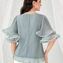 Blusa unicolor de manga amplia