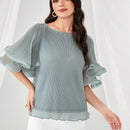 Blusa unicolor de manga amplia