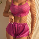 con encaje en contraste Brasier & Set bragas